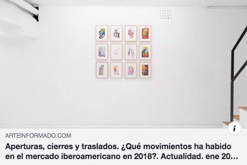 Quote from the Tournemire Gallery in “Opening, closing and transfers. What movements have there been in the Ibero-American sphere in 2018?” of editorial staff, Arteinformado, 08/01/19