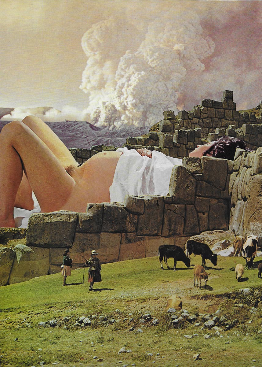 Javier Artica, Comuna. 2019, collage sur papier, 40 x 30 cm.