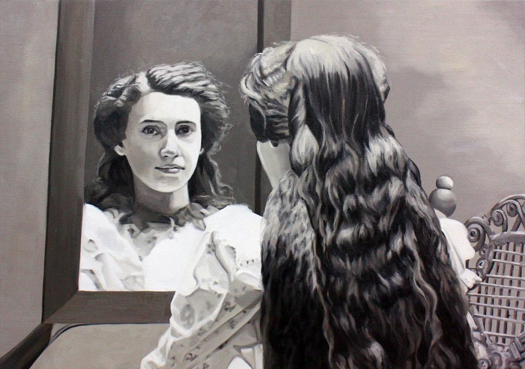 Cristina Toledo, Victorian Beauty. 2018, huile sur toile, 65 x 92 cm.