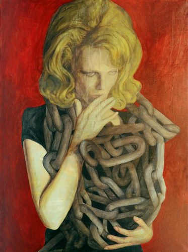 Javier Artica. Chains. 2018, oil on canvas, 130 x 97 cm.